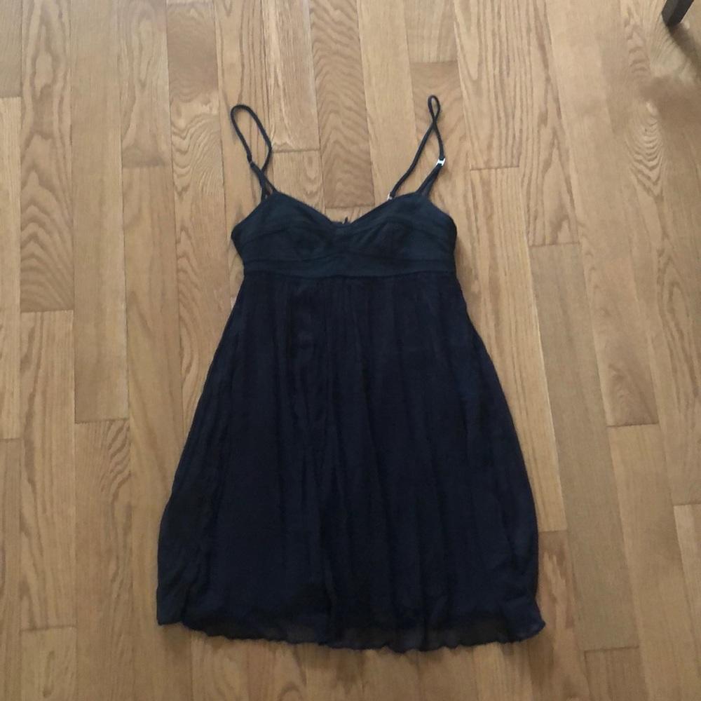 Black Ella moss strappy tank cocktail dress